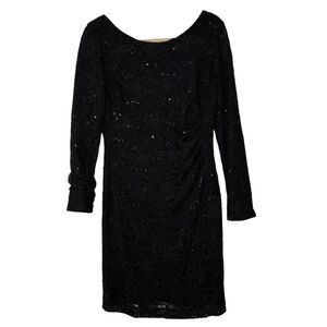 Lauren Ralph Lauren Black Lace Dress with Sequins Women’s 12P